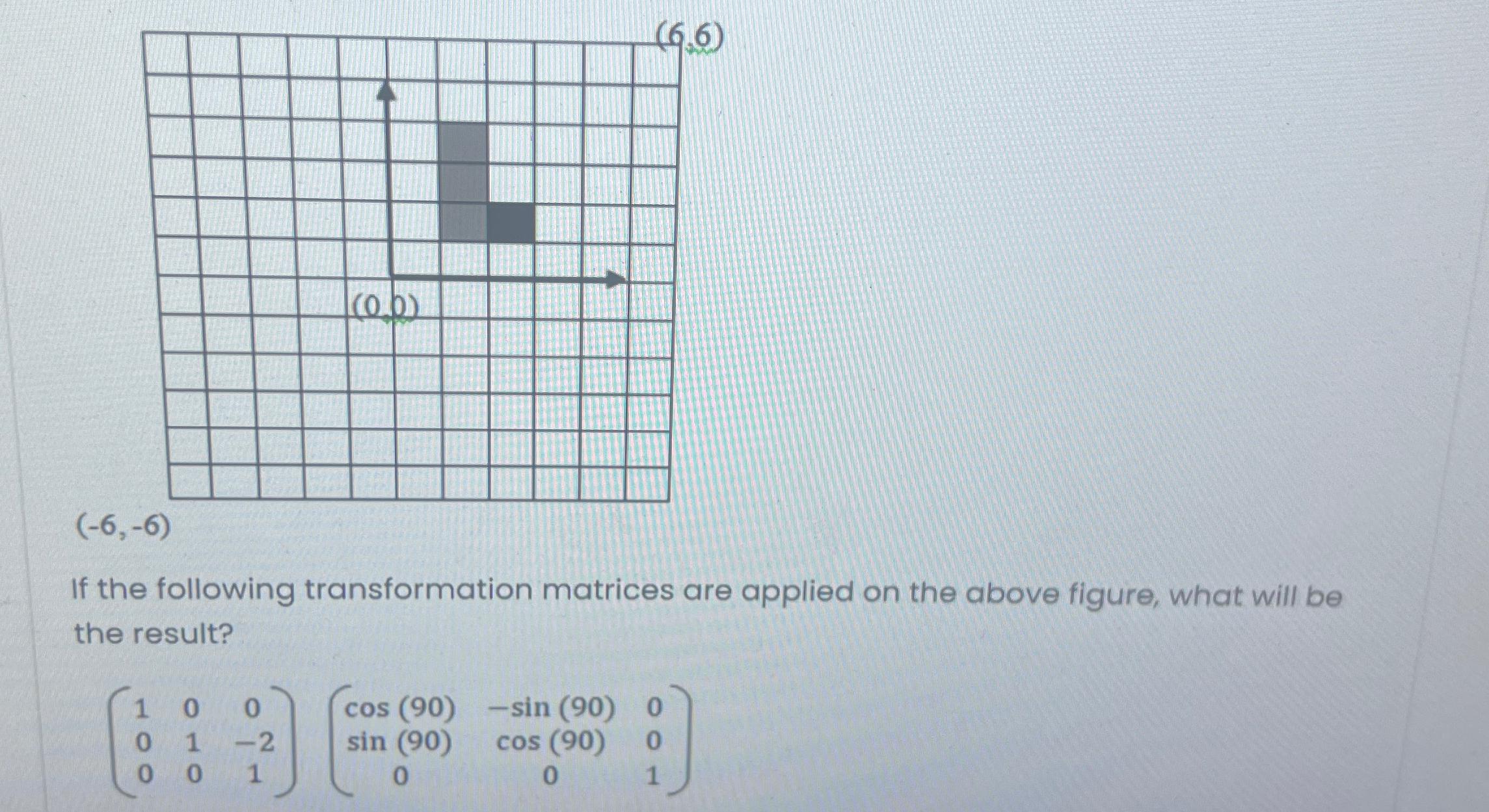 Solved (-6,-6)If the following transformation matrices are | Chegg.com