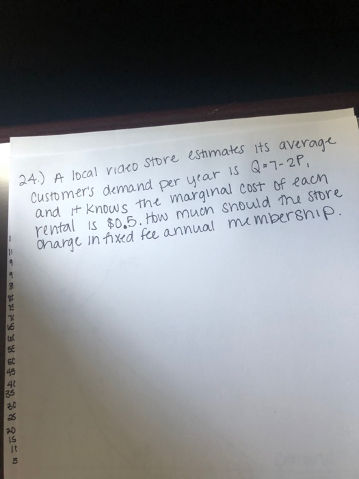 Solved 24.) A local video store estimates its average