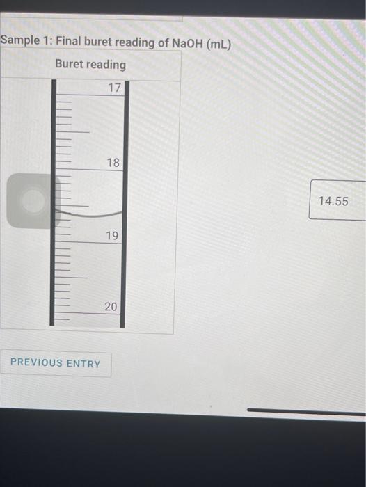 Solved Trial 3 Initial buret reading of NaOH (mL) Buret