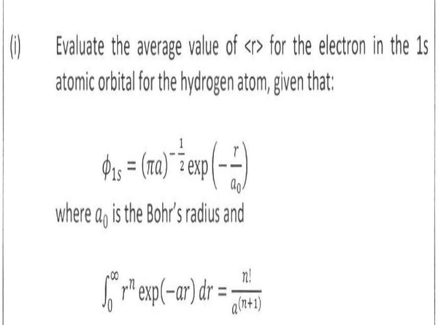 Solved Evaluate the average value of for the electron in | Chegg.com