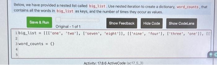 Solved Below, we have provided a nested list called | Chegg.com