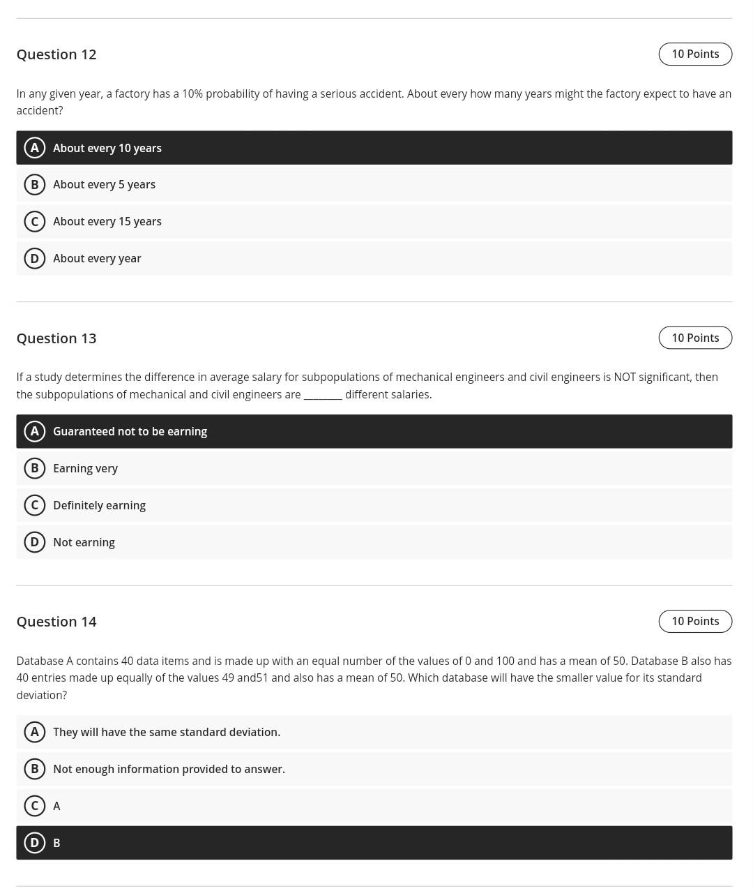 Solved Question 12 10 Points In any given year, a factory | Chegg.com