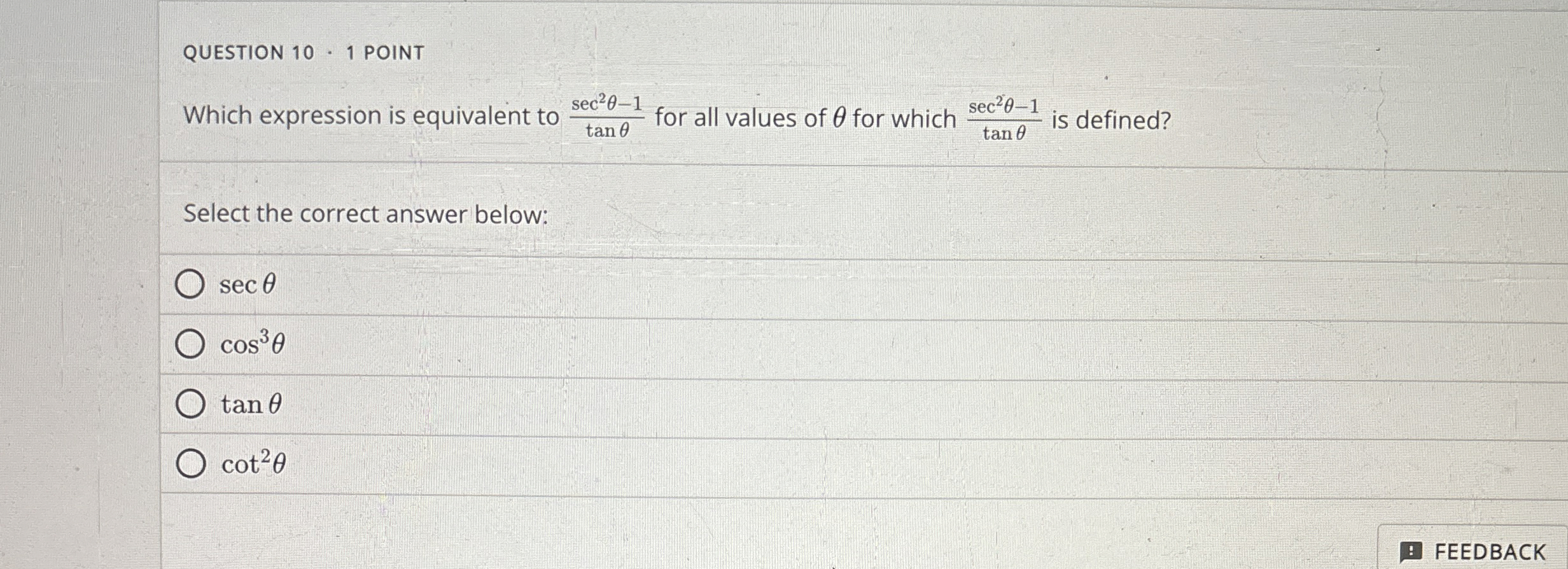 Solved QUESTION 10 - 1 ﻿POINTWhich expression is equivalent | Chegg.com
