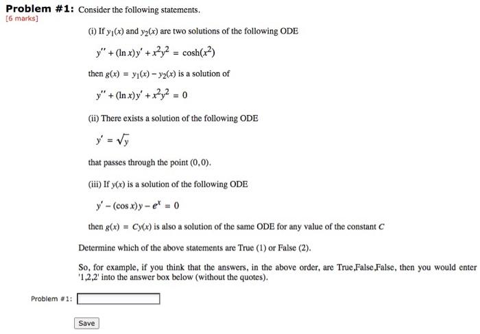 Solved Problem #1: Consider the following statements. (6 | Chegg.com