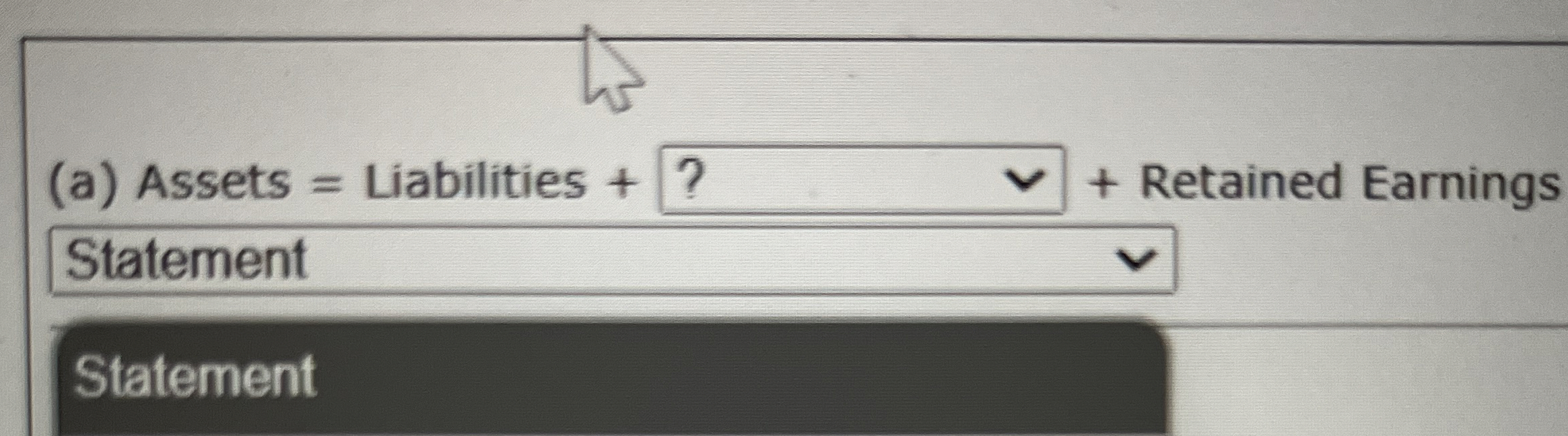 Solved (a) ﻿Assets = ﻿Liabilities + ﻿Retained | Chegg.com