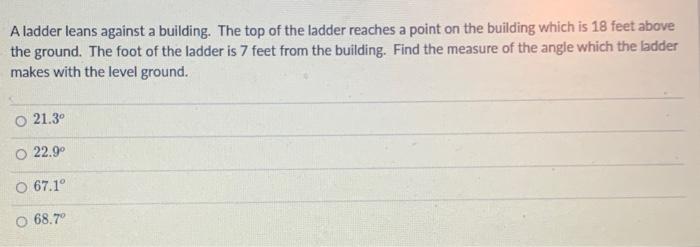 Solved A Ladder Leans Against A Building. The Top Of The | Chegg.com