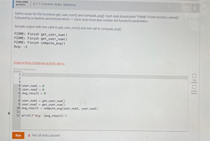 Solved Define stubs for the functions get_user_nurn 0 and | Chegg.com