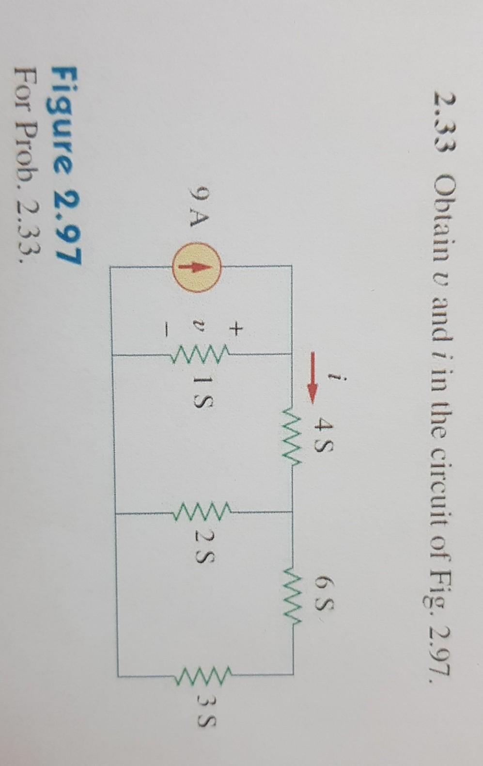 Solved 2.33 Obtain u and i in the circuit of Fig. 2.97. i 45 | Chegg.com