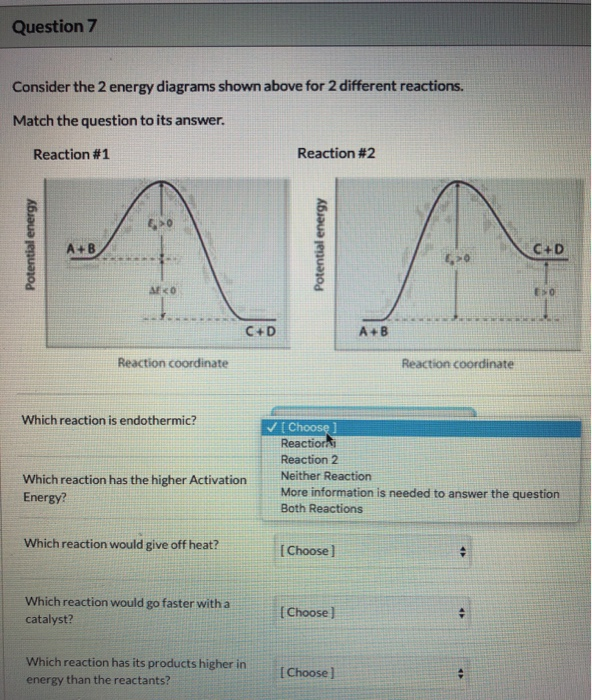 Solved Question 7 Consider the 2 energy diagrams shown above | Chegg.com