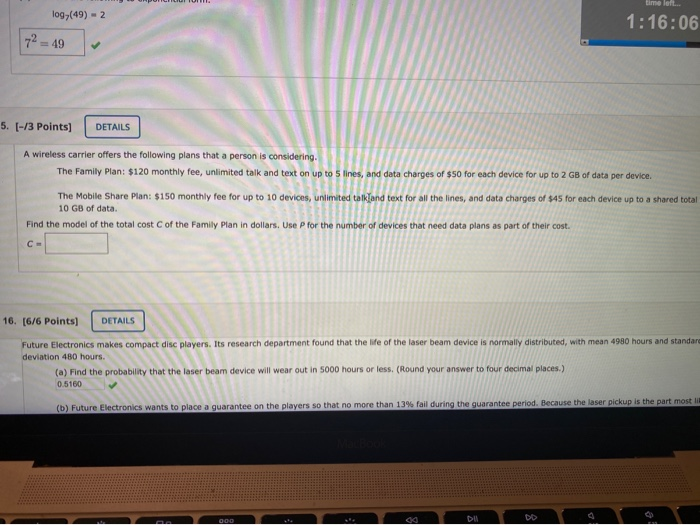 Solved Time Log 49 2 1 16 06 72 49 5 3 Points Chegg Com