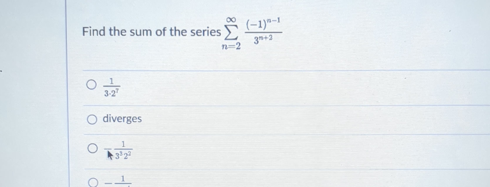 Solved Find the sum of the series | Chegg.com