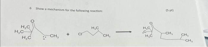 Solved 6 Show a mechanism for the following reaction: (5pt) | Chegg.com