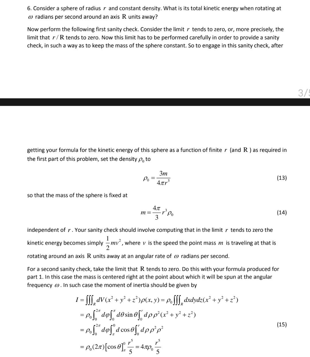 Solved 6. Consider a sphere of radius r and constant | Chegg.com