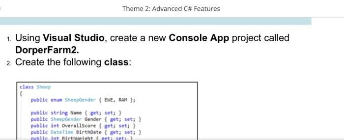 Solved 1. Using Visual Studio, create a new Console App | Chegg.com