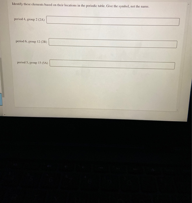 Solved Identify these elements based on their locations in | Chegg.com