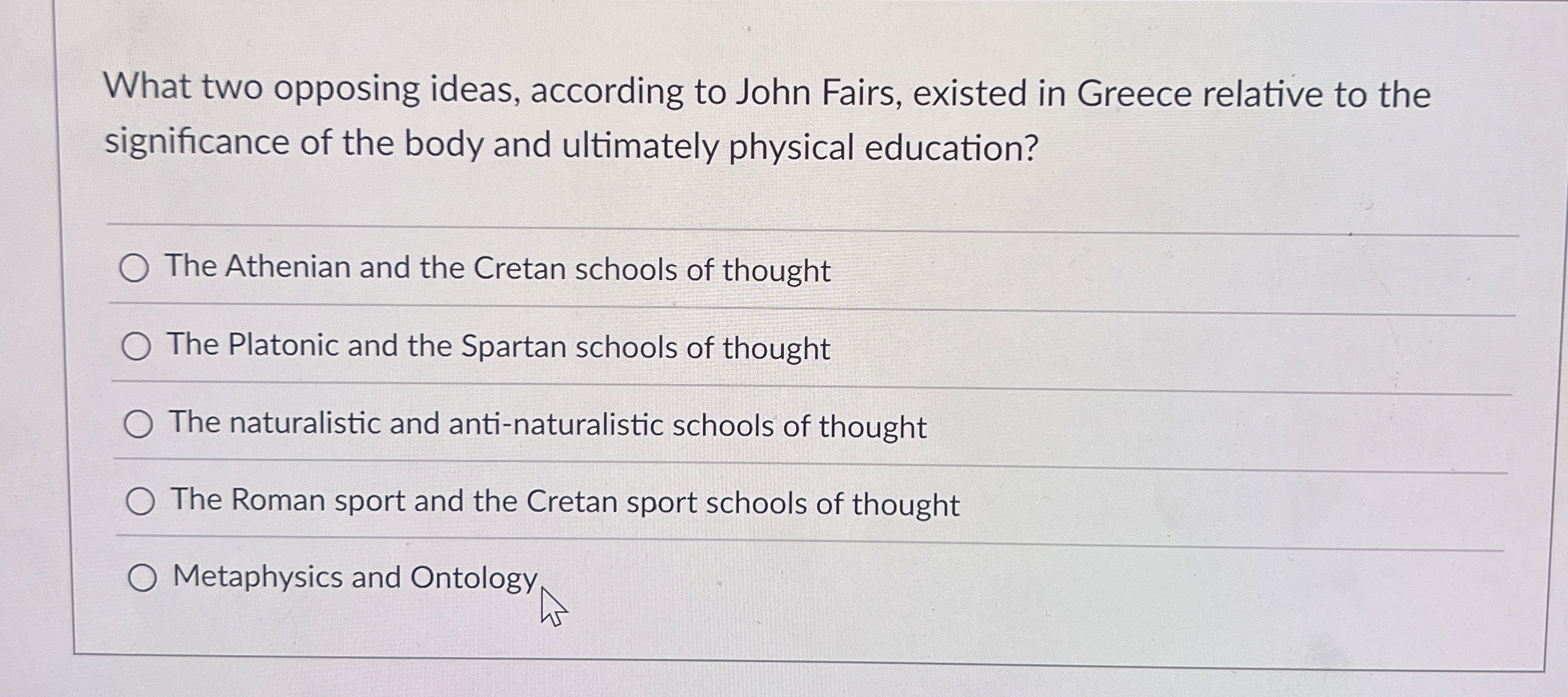 Solved What two opposing ideas, according to John Fairs,