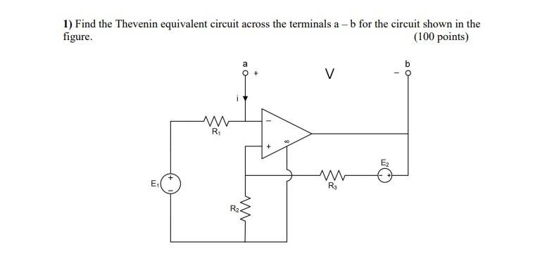 Solved 1) Find the Thevenin equivalent circuit across the | Chegg.com