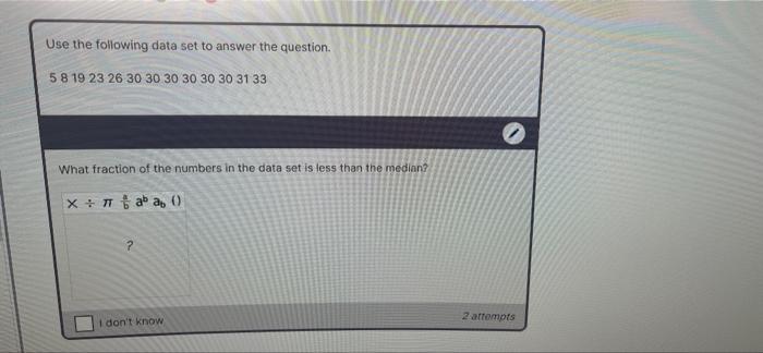 Solved Use the following data set to answer the question 5 8 | Chegg.com