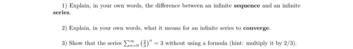Solved 1) Explain, in your own words, the difference between | Chegg.com