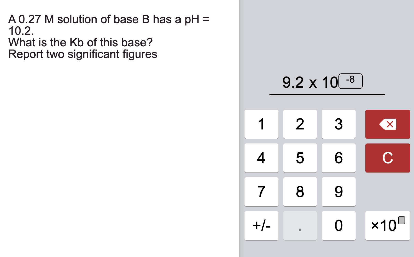 Solved A 0.27M ﻿solution of base B ﻿has a pH=10.2.What is | Chegg.com