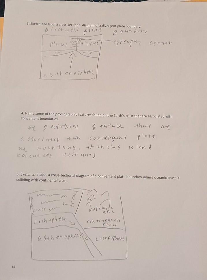 Solved PLATE TECTONICS WORKSHEET 1. List the 3 types of | Chegg.com
