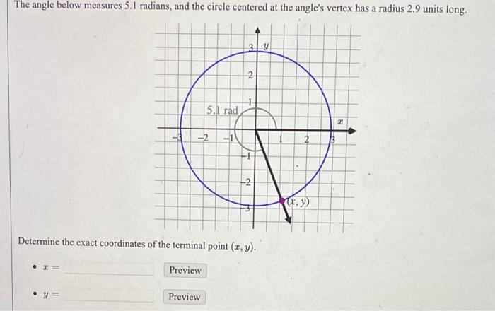 Solved Determine the exact coordinates of the terminal point | Chegg.com