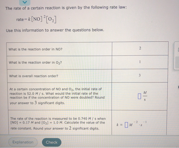 Solved The rate of a certain reaction is given by the | Chegg.com