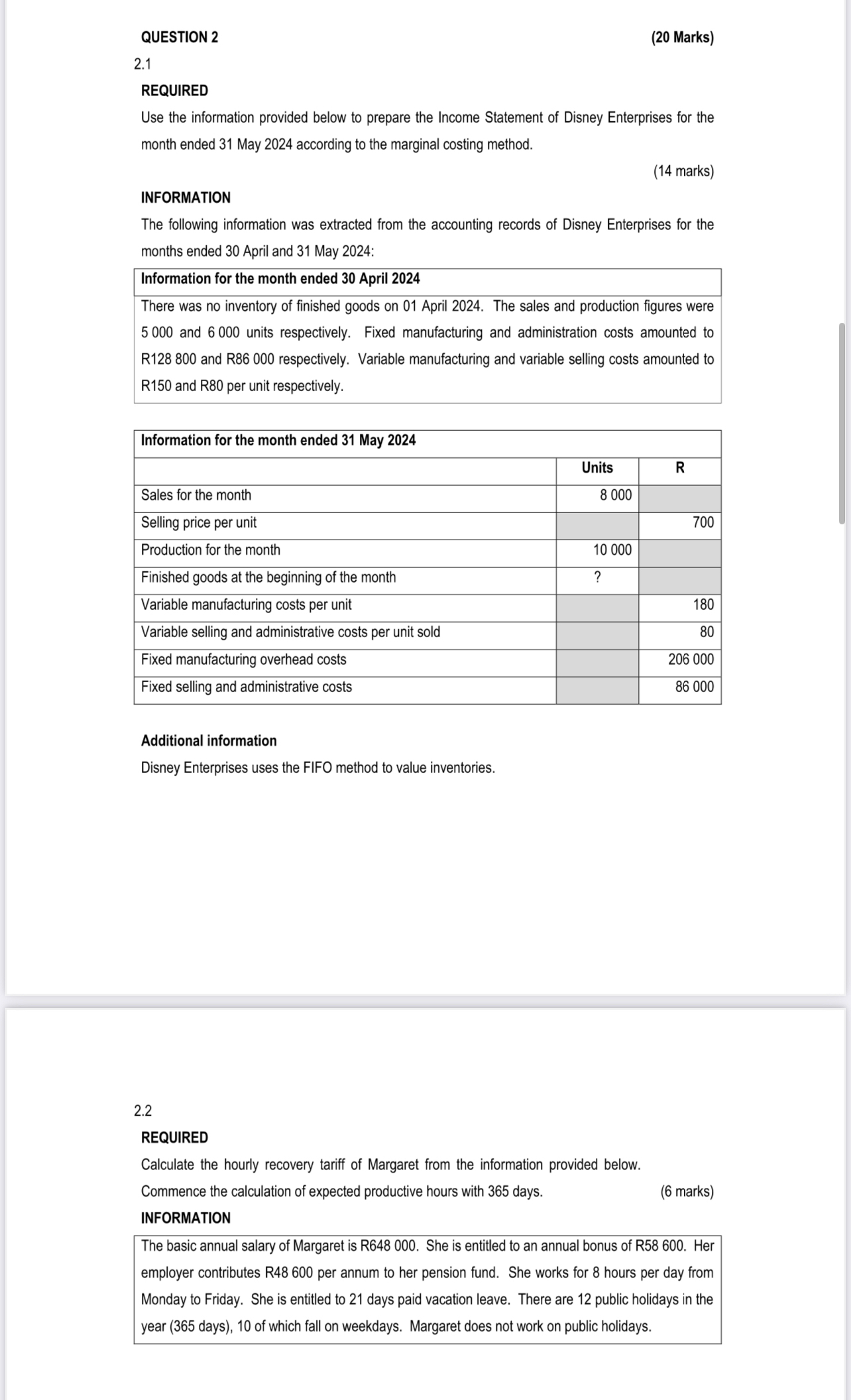 Solved Question Marks Required Use The Informa