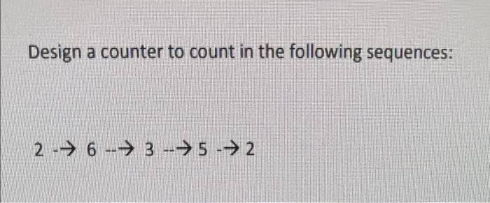 Solved Design a counter to count in the following sequences: | Chegg.com