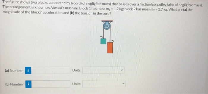Solved The figure shows two blocks connected by a cord (of | Chegg.com