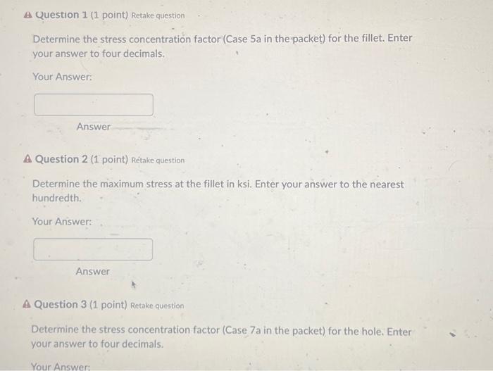 Solved Determine the stress concentration factor (Case 5a in | Chegg.com