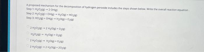 Solved A proposed mechanism for the decomposition of | Chegg.com