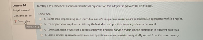 Solved Question 44 Identify a true statement about a | Chegg.com