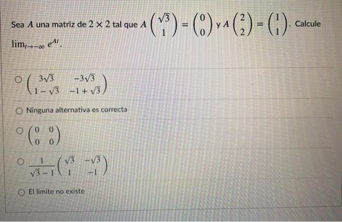 Solved Differential Equations Let A Be A 2x2 Matrix Such Chegg Com