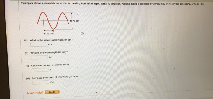 Solved This Figure Shows A Sinusoidal Wave That Is Traveling | Chegg.com