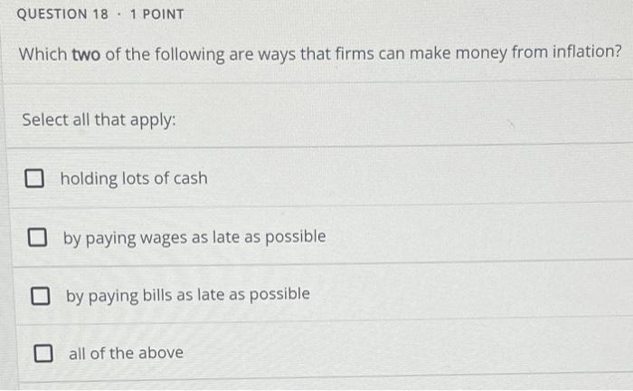 Solved QUESTION 18 1 POINT Which two of the following are | Chegg.com