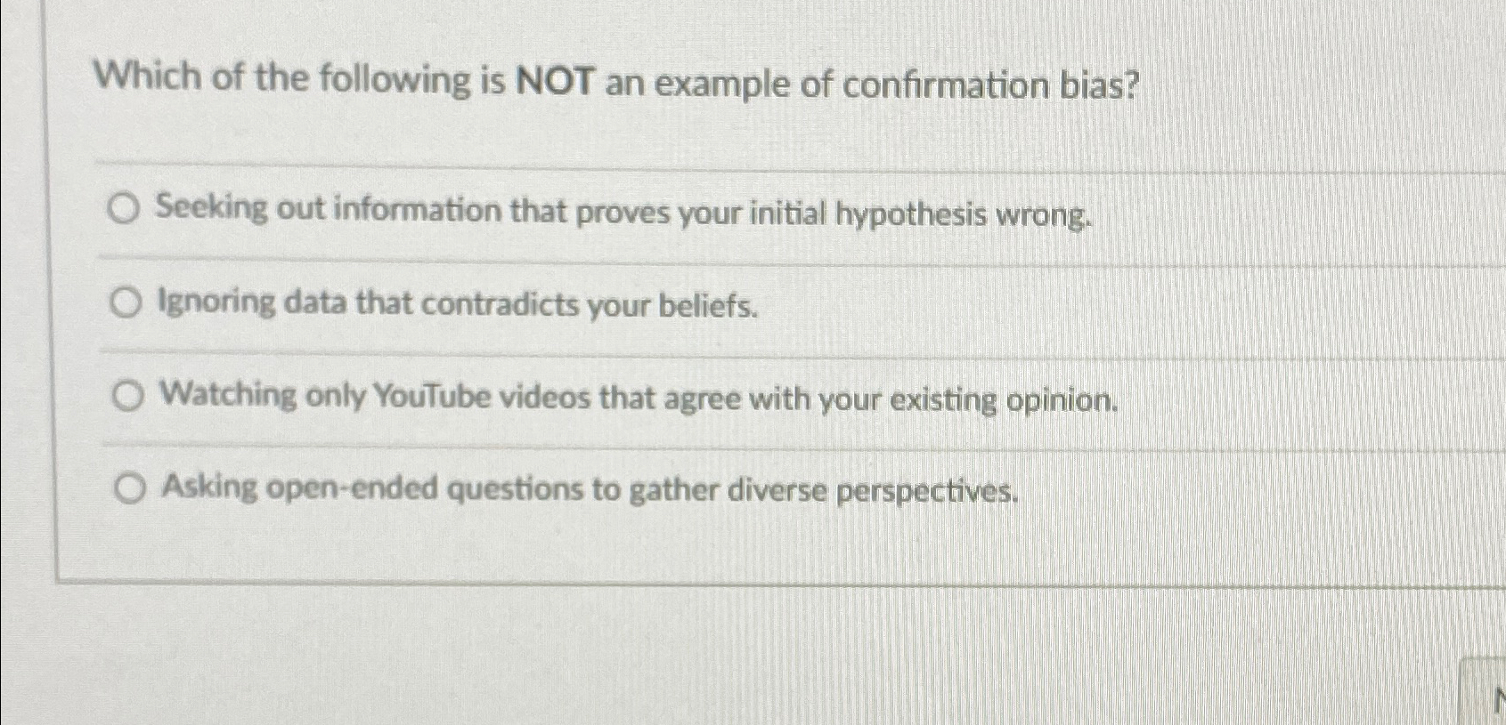 Solved Which of the following is NOT an example of | Chegg.com