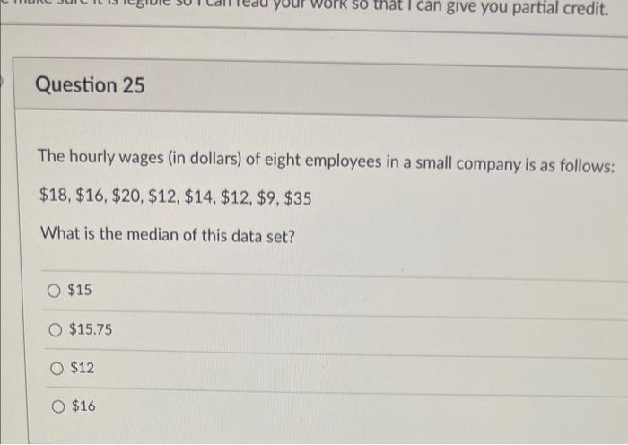 Solved The hourly wages (in dollars) of eight employees in a | Chegg.com