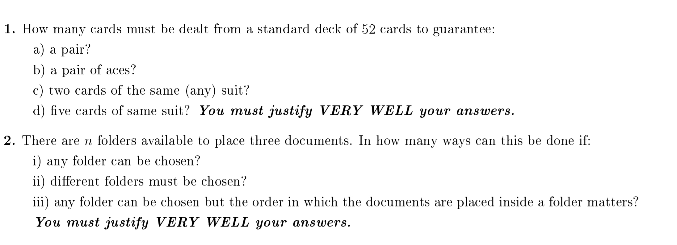 Solved How many cards must be dealt from a standard deck of