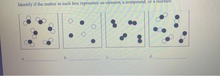 Solved Identify If The Matter In Each Box Represents An 