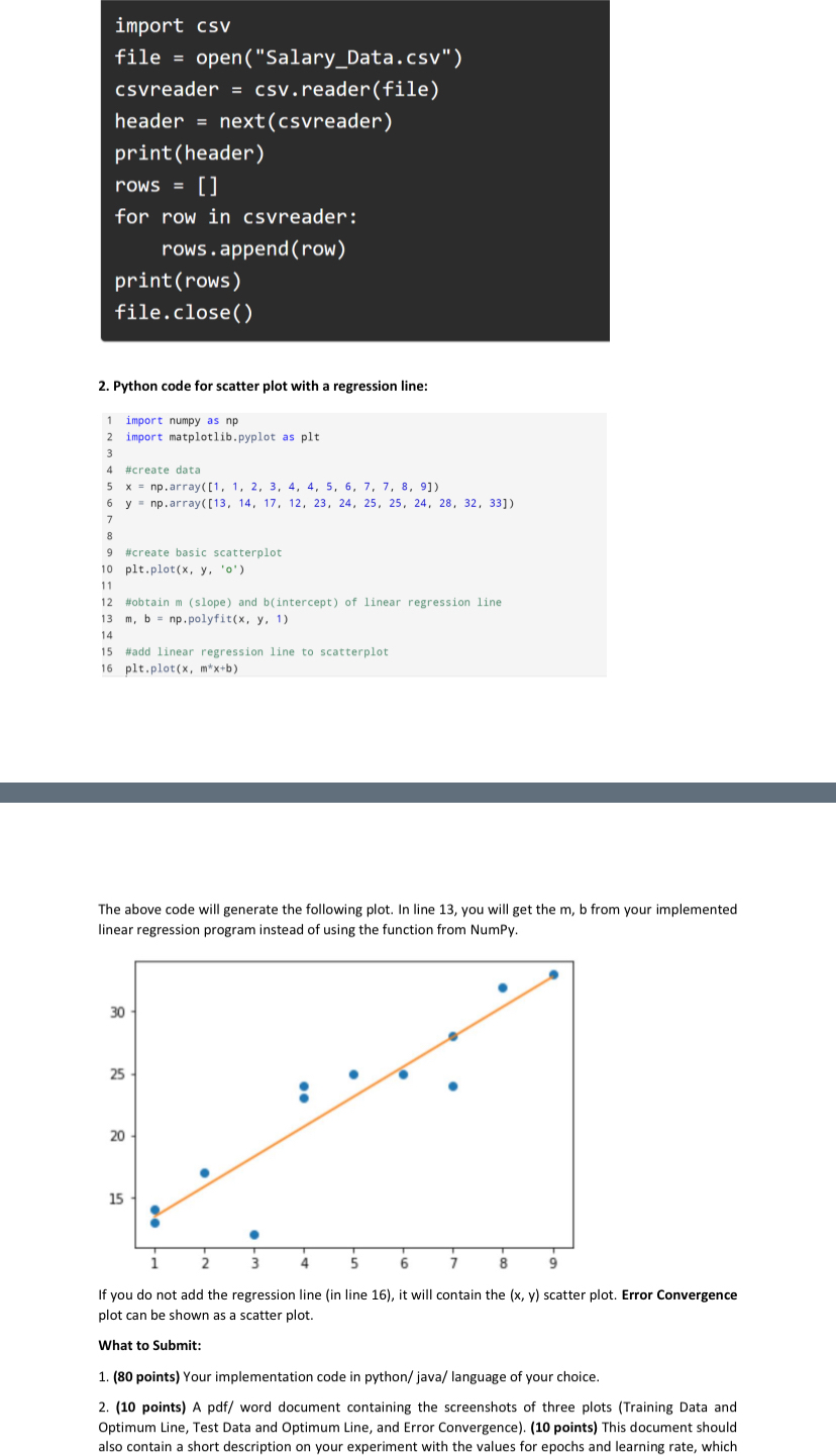 Solved Question: In this homework, you will develop a linear | Chegg.com