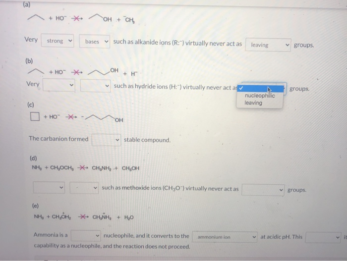 Solved (a) + HOC OH + CH Very strong bases such as | Chegg.com