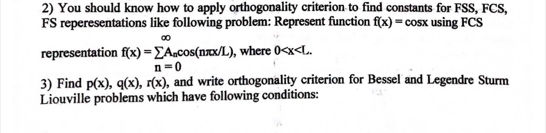 Solved You should know how to apply orthogonality criterion | Chegg.com