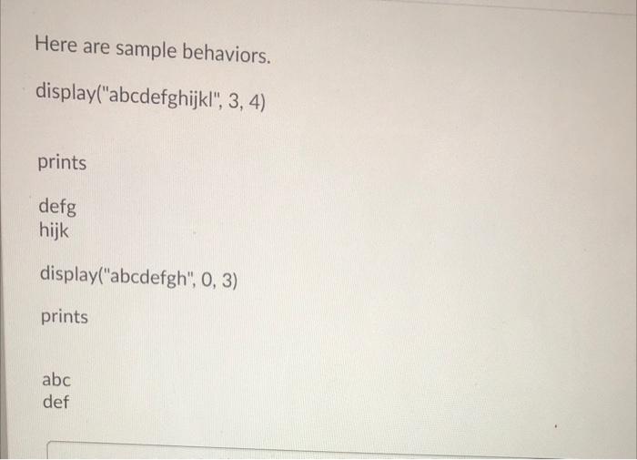 Solved Write a function named display that accepts 3 | Chegg.com
