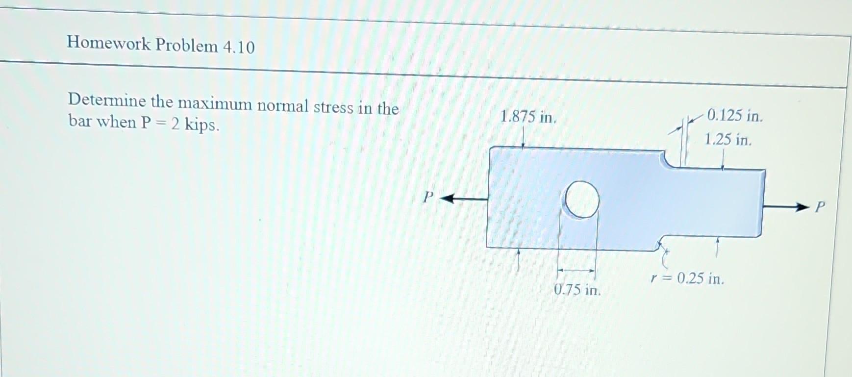 Solved Determine the stress concentration factor for the | Chegg.com