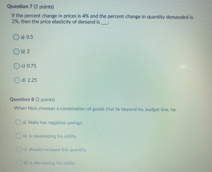 Solved Question 5 (2 points) If cookies and ice cream are | Chegg.com