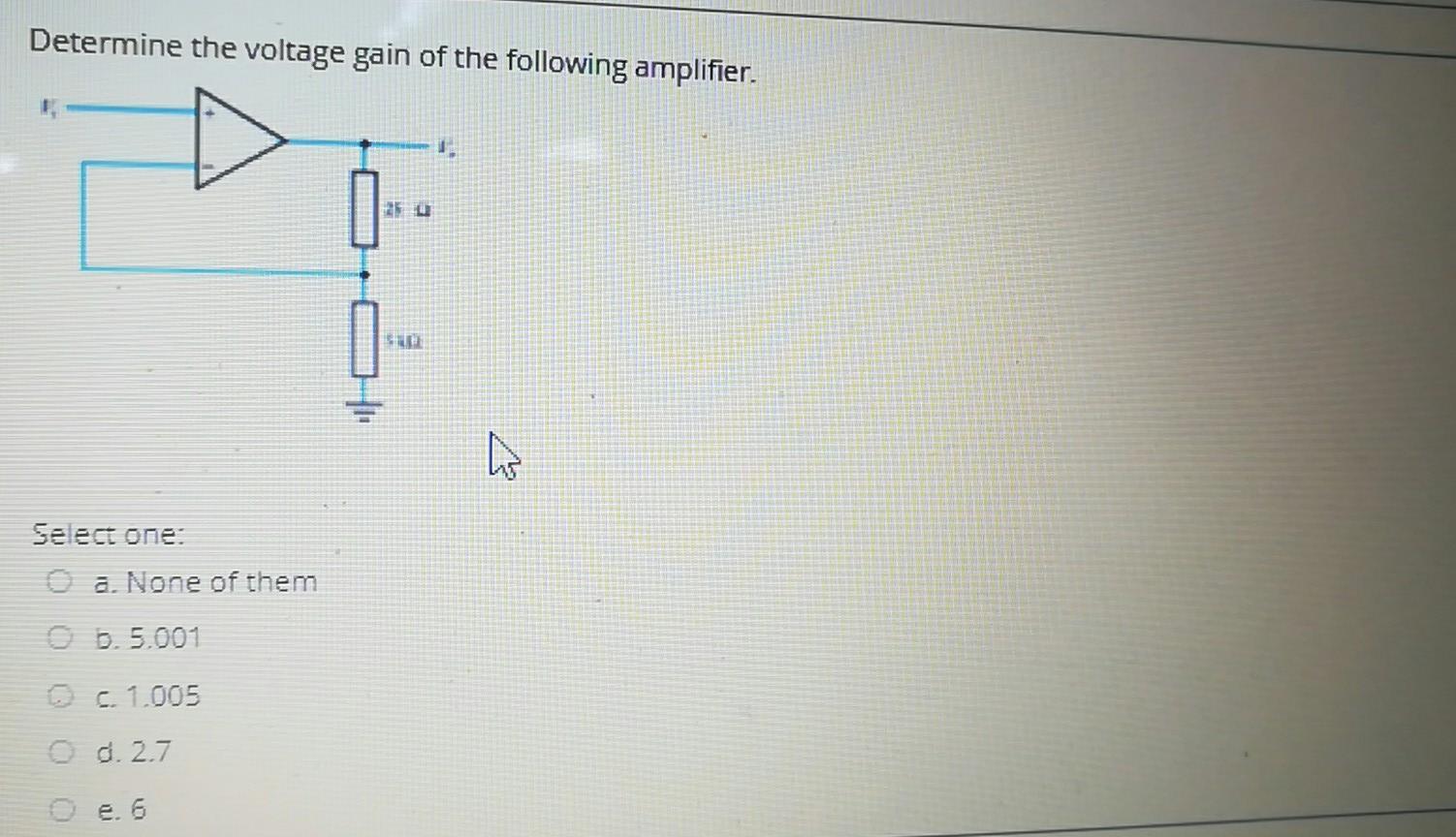 Solved Determine the voltage gain of the following | Chegg.com