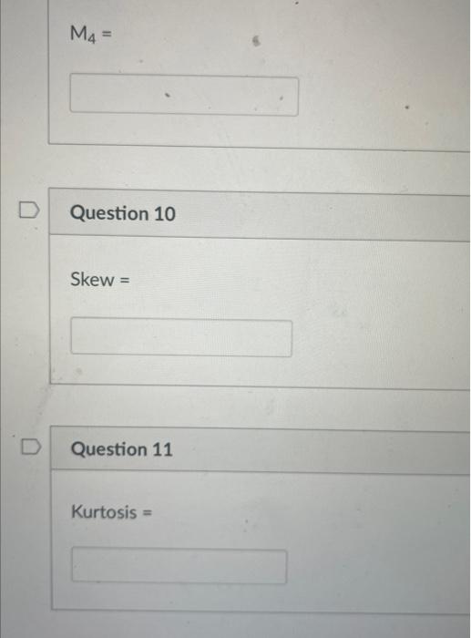Solved Use the Following Data Set to Answer Questions 1-11. | Chegg.com
