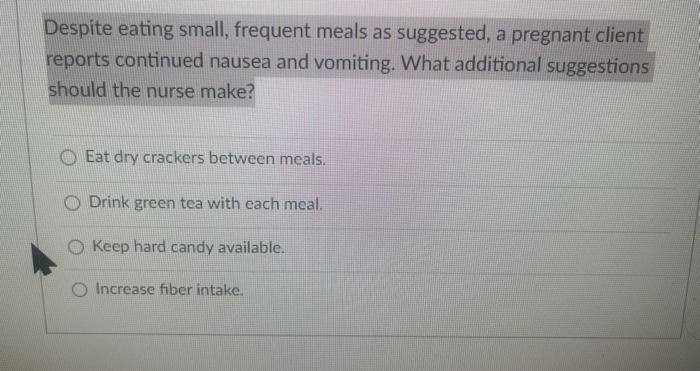 Solved Despite eating small, frequent meals as suggested, a | Chegg.com