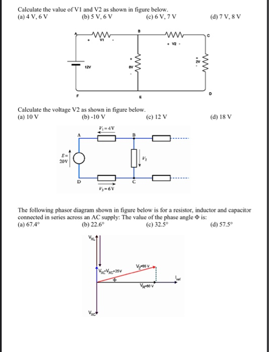 Solved Calculate The Value Of V1 And V2 As Shown In Figur Chegg Com